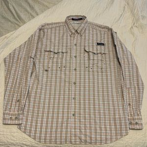 Columbia Long Sleeve Button Up PFG, Medium